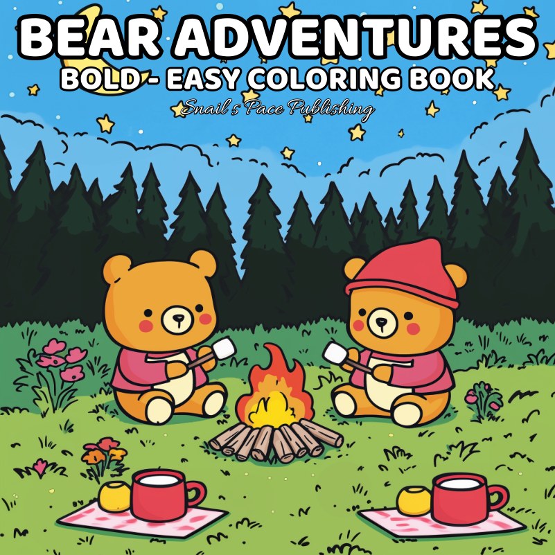 Bear Adventures paperback coloring book cover