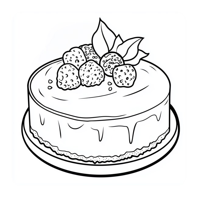 Strawberry-topped cake — uncolored interior preview