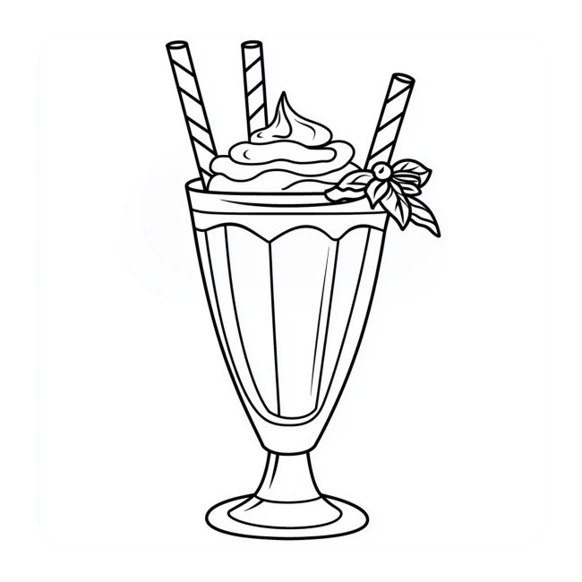 Milkshake with wafers — uncolored interior preview