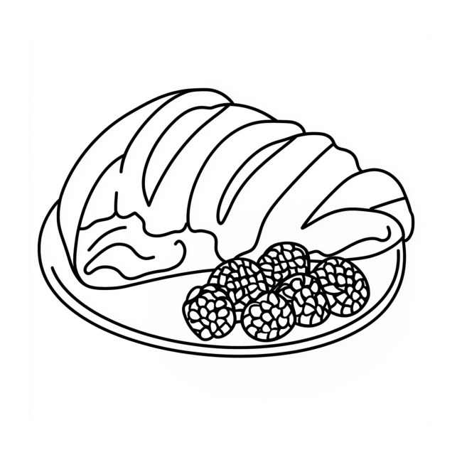 Croissant with berries — uncolored interior preview