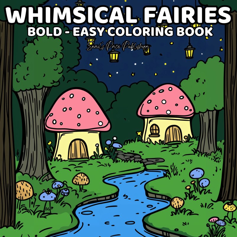 Whimsical Fairies paperback coloring book cover